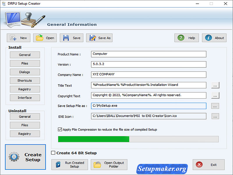 Setup Installation Package Creator screen shot