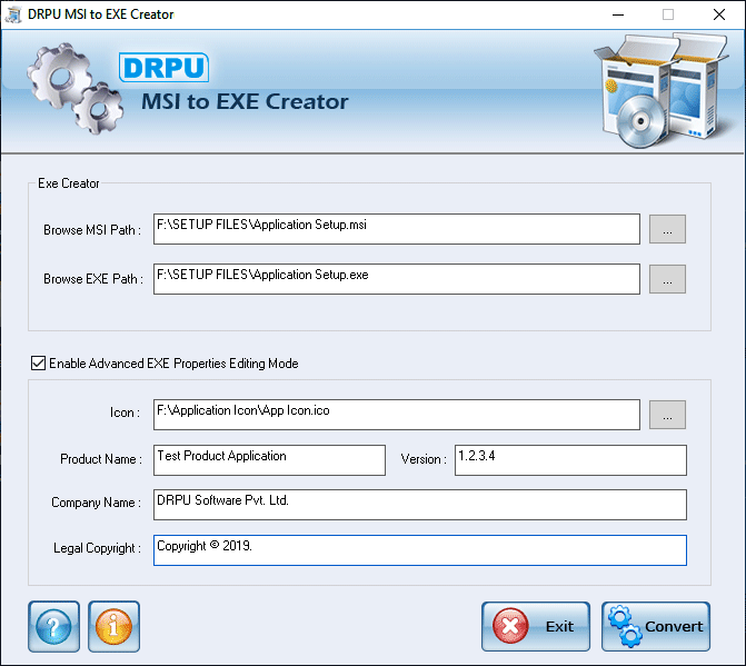 MSI to EXE Converter Screenshot